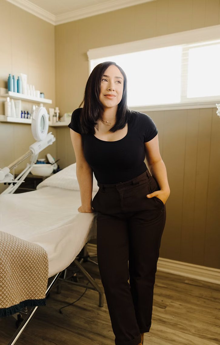 A beautician in her treatment room